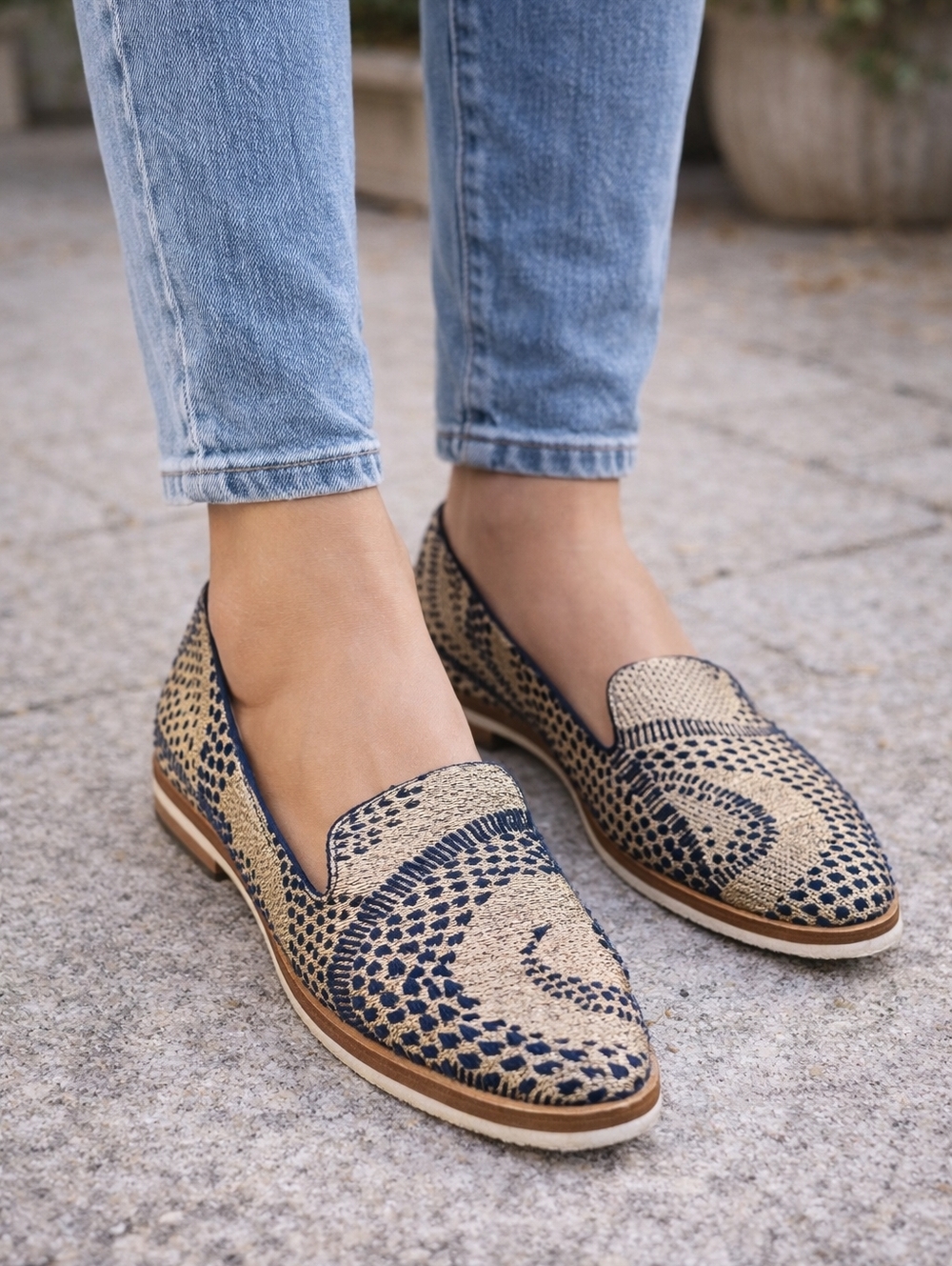 Free People Metallic Snake Eye Loafers